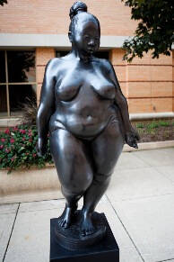 Sculpture of a nude woman.